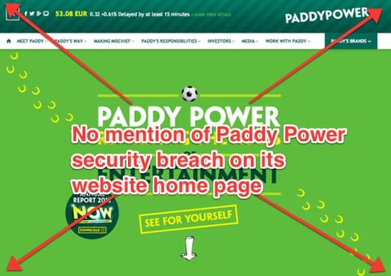 Paddy Power homepage