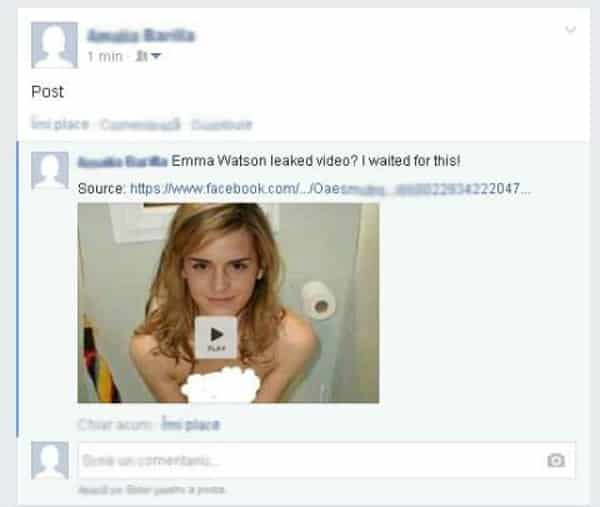 Emma Watson Facebook scam