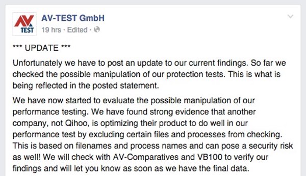 Statement from AV-Test.org