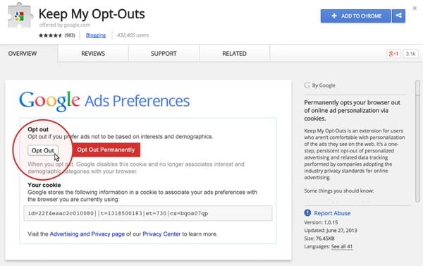 Google Opt-Outs