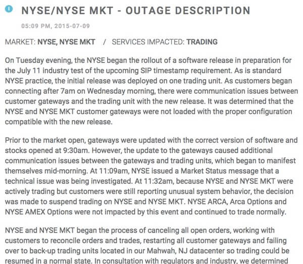 NYSE statement