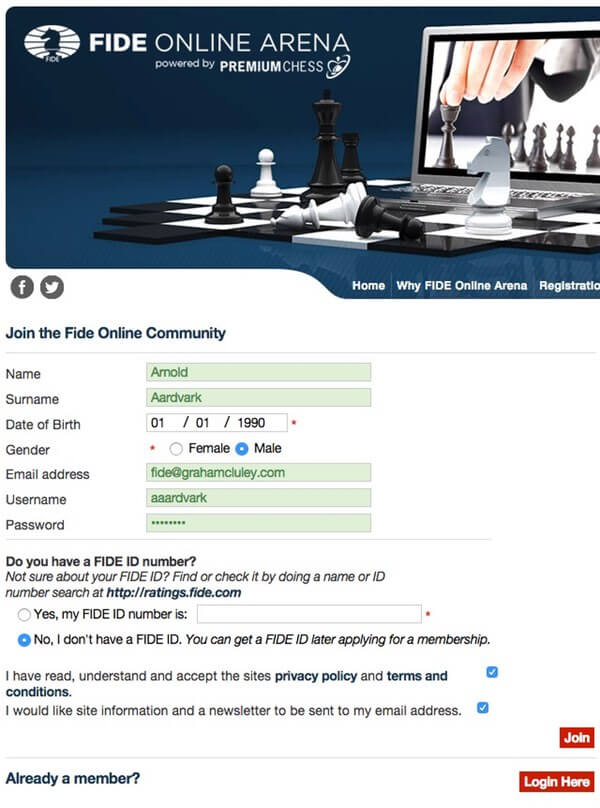 Rating FIDE Online Arena