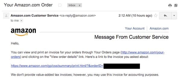 Amazon email