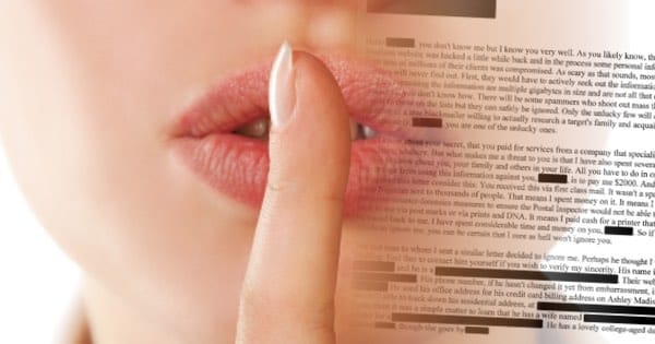 Ashley madison blackmail letter