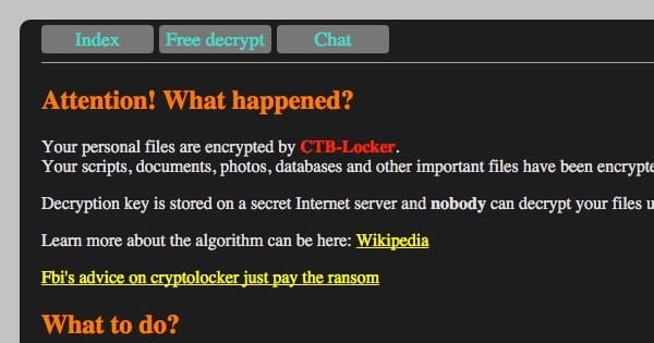 CTB Locker ransomware