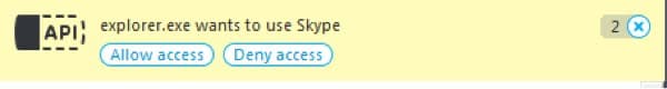 Explorer wants to use skype