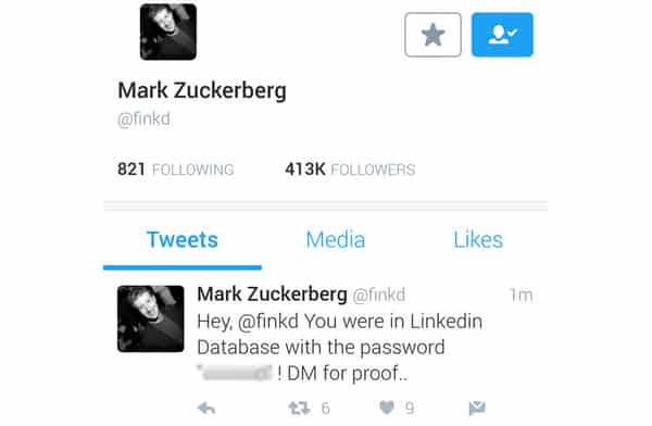 Mark Zuckerberg's Twitter account hacked