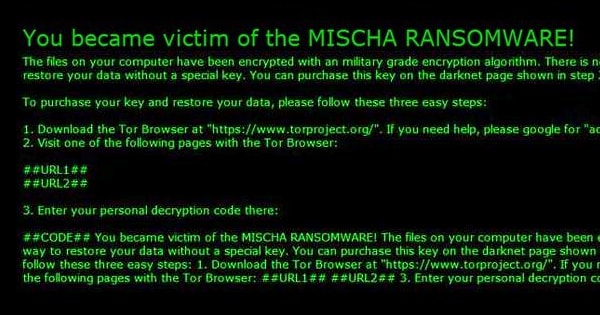 Mischa ransomware