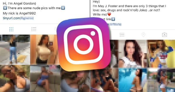 Hacked Instagram accounts seducing users with adult dating spam