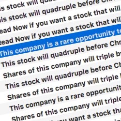 Christmas pump-and-dump stock spam