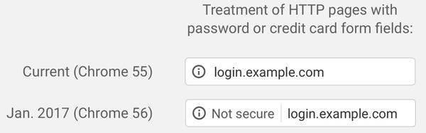 Chrome insecure password