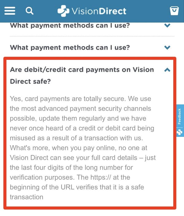 Your card details are safe