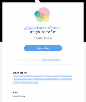 Wetransfer email 1