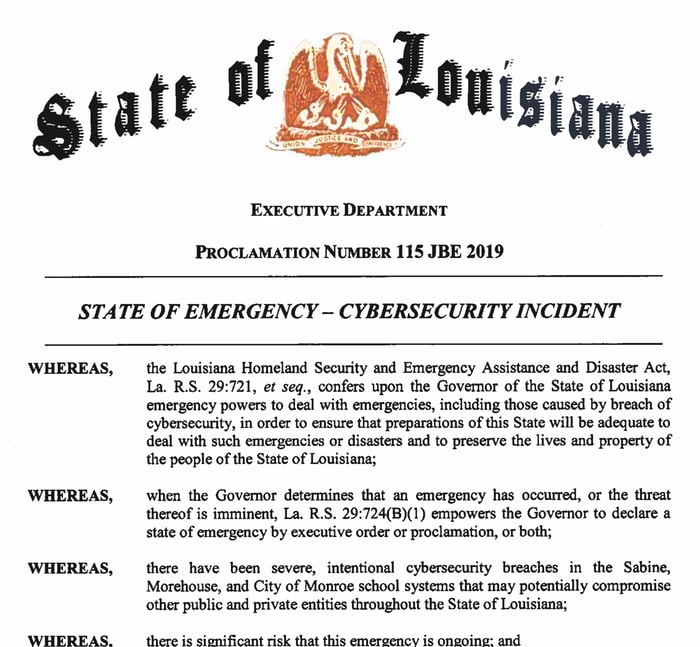 Louisiana state of emergency