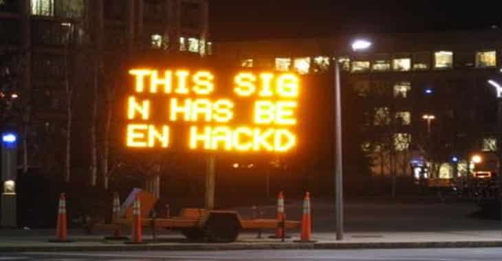 A short history of hacked billboards and road signs
