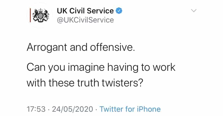The Civil Service’s rogue tweet about “Truth Twisters”