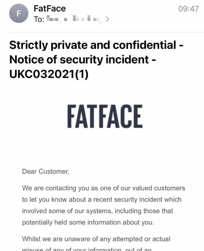 Fatface email