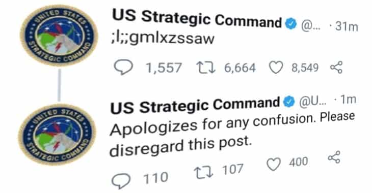 US  nuclear command agency’s gibberish tweet was sent by a child