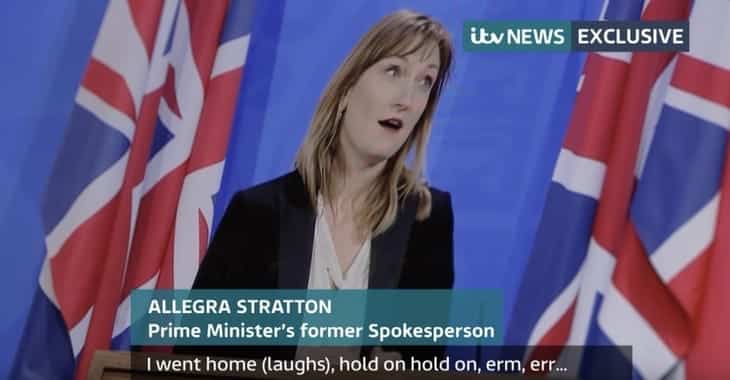 Leaked Downing Street video footage exposes staff laughing about party