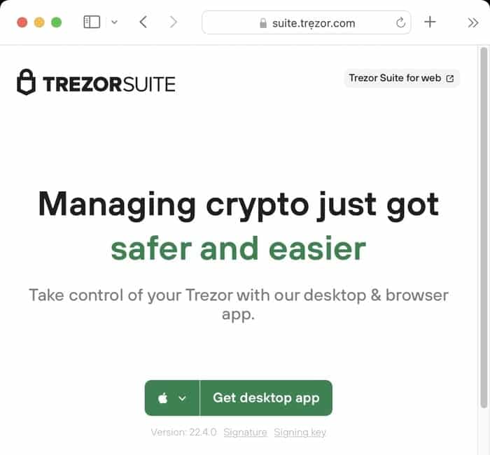Fake trezor website