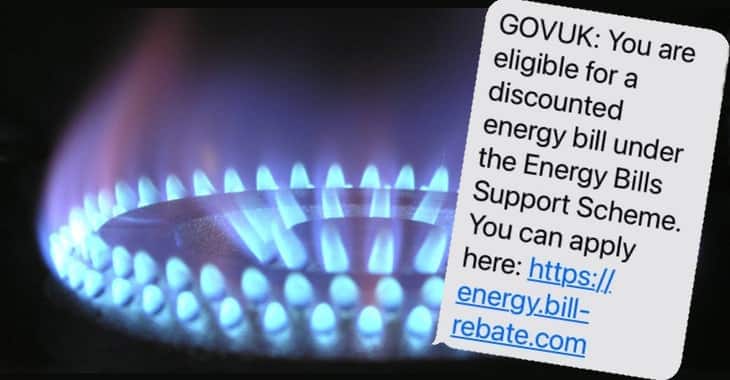 Energy bill rebate scams spread via SMS and email