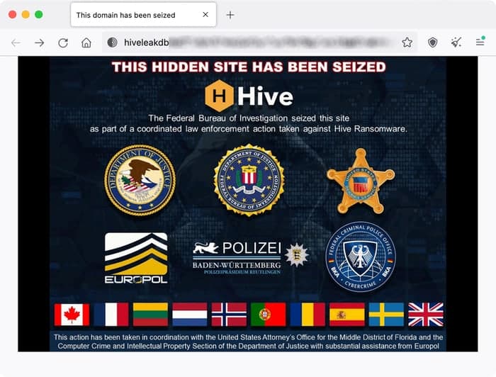 Hive ransomware leak site seized in police sting - grahamcluley.com