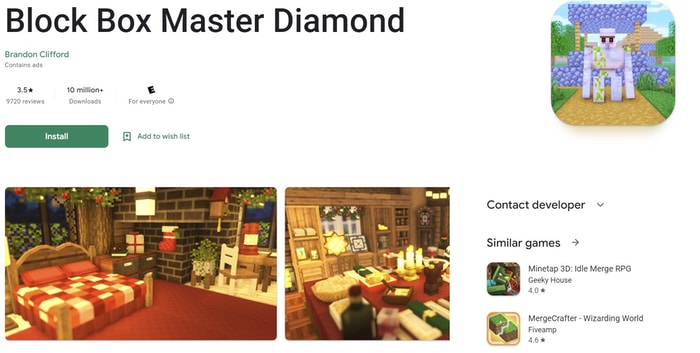 Google Play listing for Block Box Master Diamond app