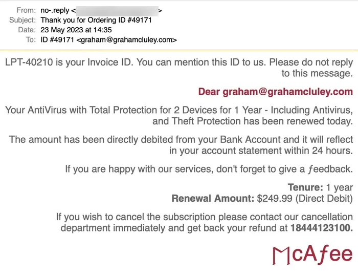 mcafee scam
