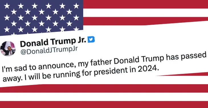 Donald Trump Jr's hacked Twitter account announces his father has passed away
