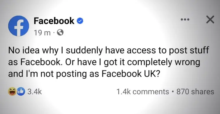 That day you find you're suddenly in charge of Facebook's official UK account