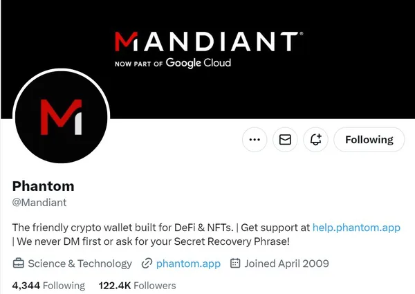 Mandiant hacked account
