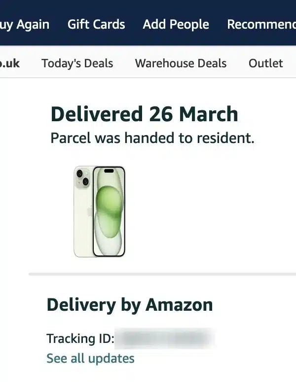Amazon failed to deliver an iPhone 15 to my home, but claims I am not eligible for a refund.