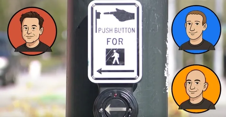Crosswalks hacked to play fake audio of Musk, Zuck, and Jeff Bezos
